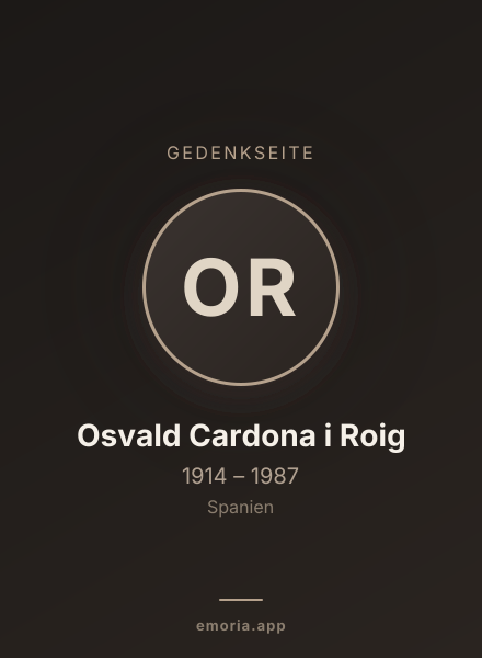 Gedenkportrait von Osvald Cardona i Roig