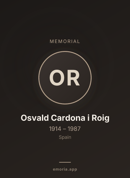 Memorial portrait of Osvald Cardona i Roig