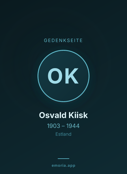 Gedenkportrait von Osvald Kiisk