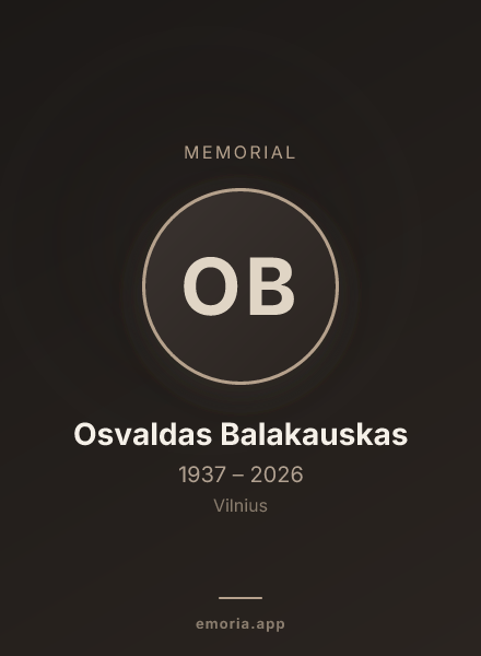 Memorial portrait of Osvaldas Balakauskas