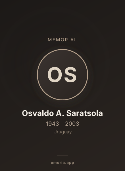 Memorial portrait of Osvaldo A. Saratsola