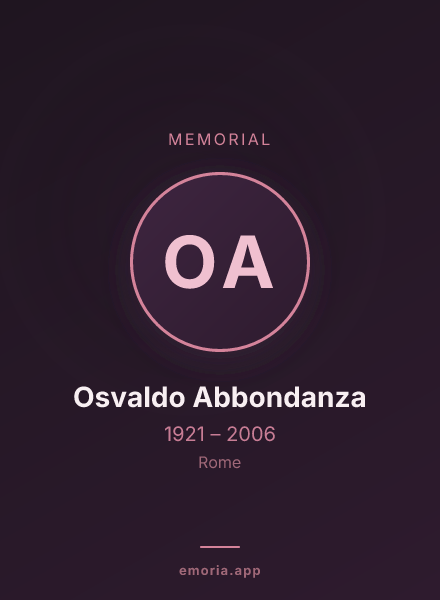 Memorial portrait of Osvaldo Abbondanza