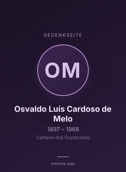 Gedenkportrait von Osvaldo Luís Cardoso de Melo