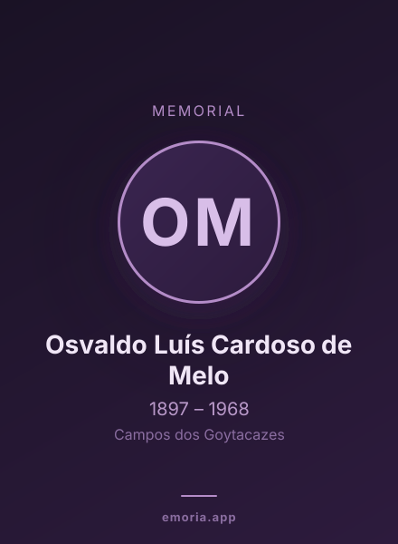 Memorial portrait of Osvaldo Luís Cardoso de Melo