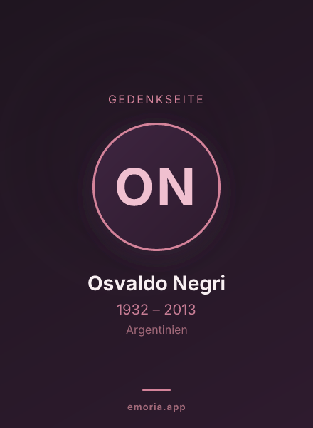 Gedenkportrait von Osvaldo Negri