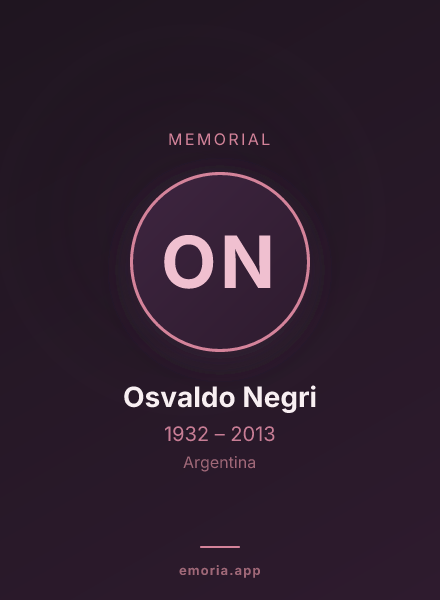 Memorial portrait of Osvaldo Negri