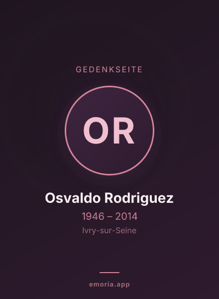 Gedenkportrait von Osvaldo Rodriguez