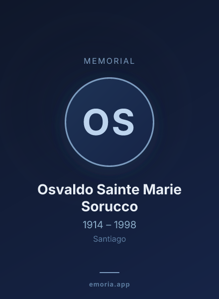 Memorial portrait of Osvaldo Sainte Marie Sorucco