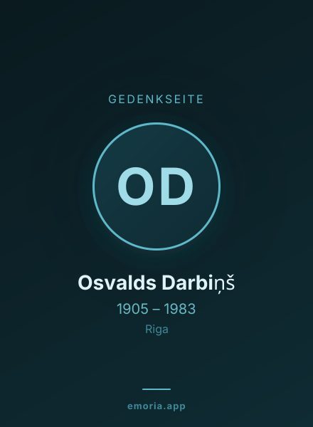 Gedenkportrait von Osvalds Darbiņš