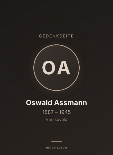 Gedenkportrait von Oswald Assmann