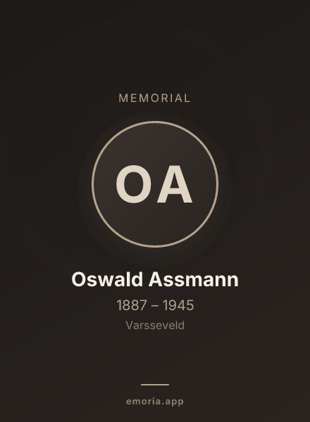 Memorial portrait of Oswald Assmann