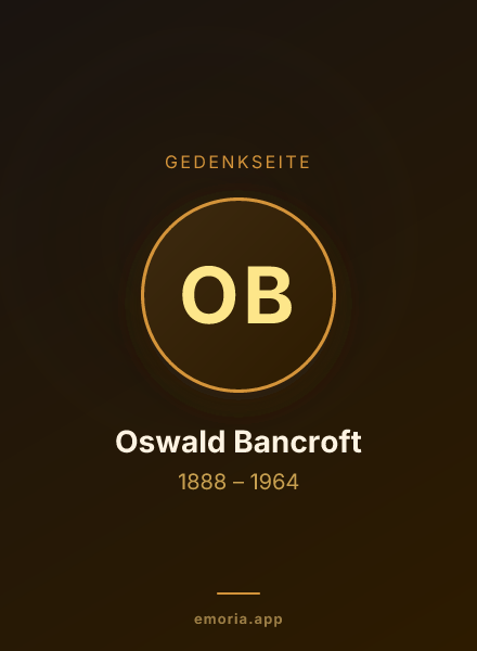 Gedenkportrait von Oswald Bancroft