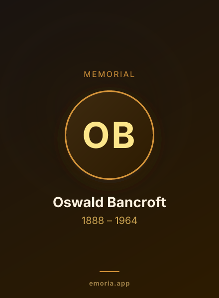 Memorial portrait of Oswald Bancroft