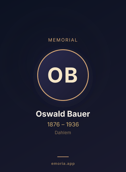 Memorial portrait of Oswald Bauer