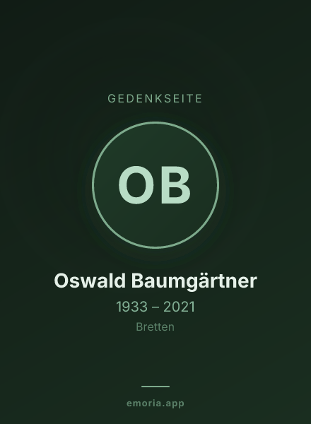 Gedenkportrait von Oswald Baumgärtner