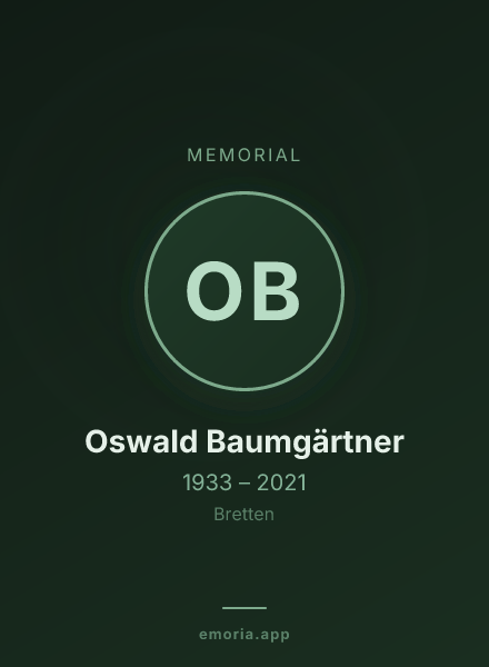 Memorial portrait of Oswald Baumgärtner