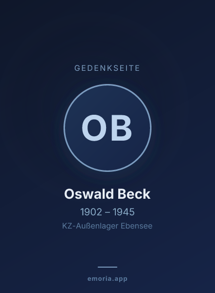 Gedenkportrait von Oswald Beck