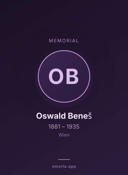 Memorial portrait of Oswald Beneš