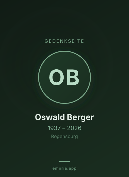 Gedenkportrait von Oswald Berger