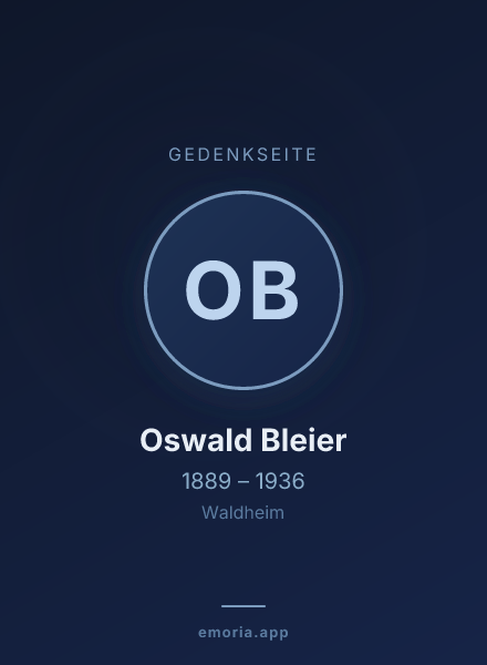 Gedenkportrait von Oswald Bleier