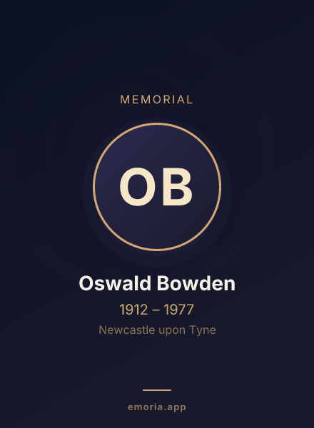 Memorial portrait of Oswald Bowden