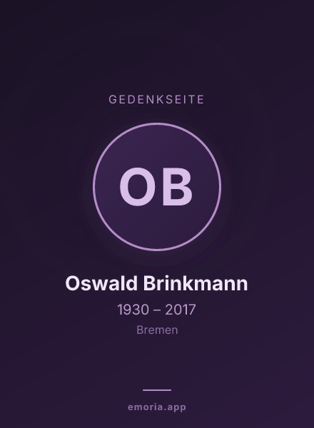 Gedenkportrait von Oswald Brinkmann