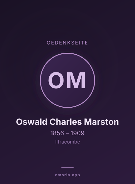 Gedenkportrait von Oswald Charles Marston