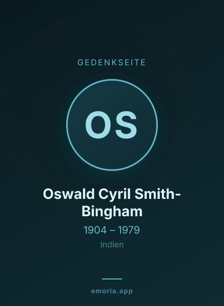Gedenkportrait von Oswald Cyril Smith-Bingham