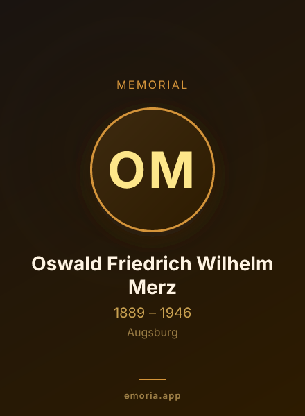 Memorial portrait of Oswald Friedrich Wilhelm Merz