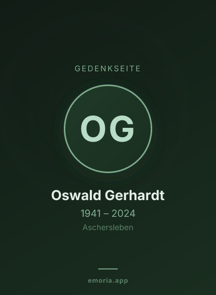 Gedenkportrait von Oswald Gerhardt