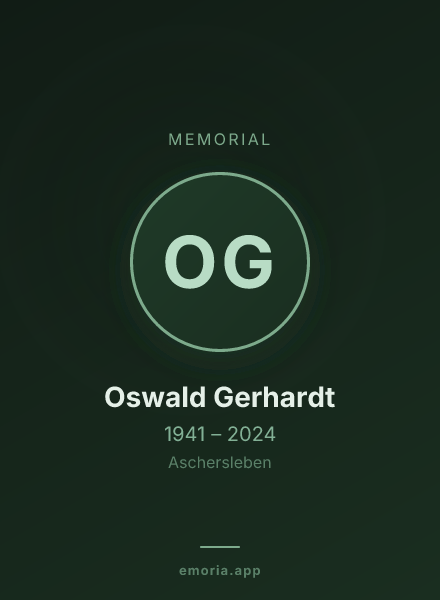 Memorial portrait of Oswald Gerhardt