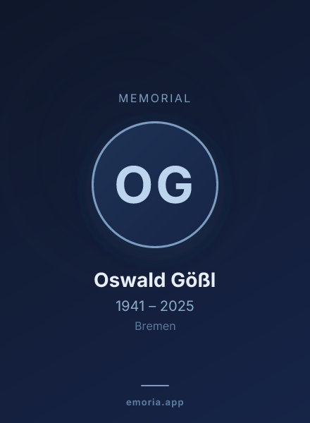 Memorial portrait of Oswald Gößl