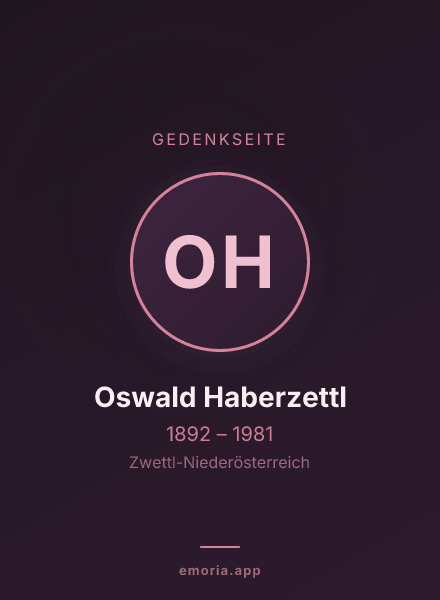 Gedenkportrait von Oswald Haberzettl