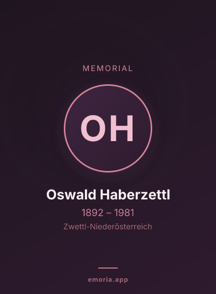 Memorial portrait of Oswald Haberzettl