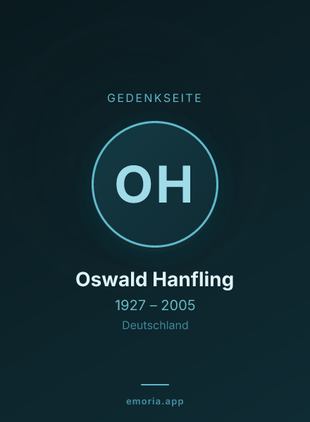 Gedenkportrait von Oswald Hanfling