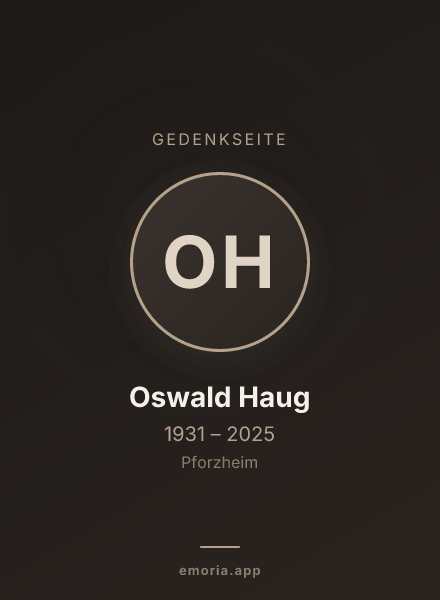 Gedenkportrait von Oswald Haug