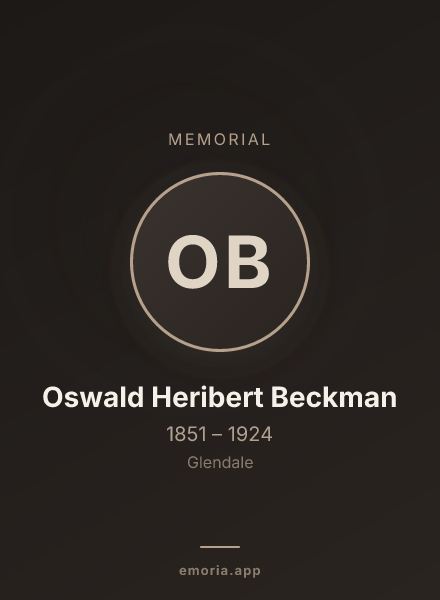 Memorial portrait of Oswald Heribert Beckman