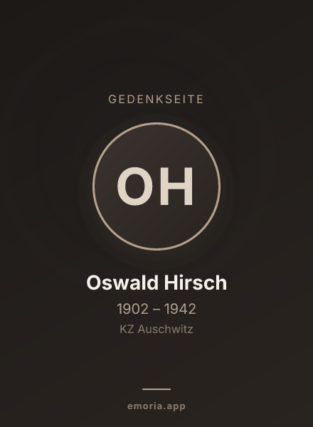 Gedenkportrait von Oswald Hirsch