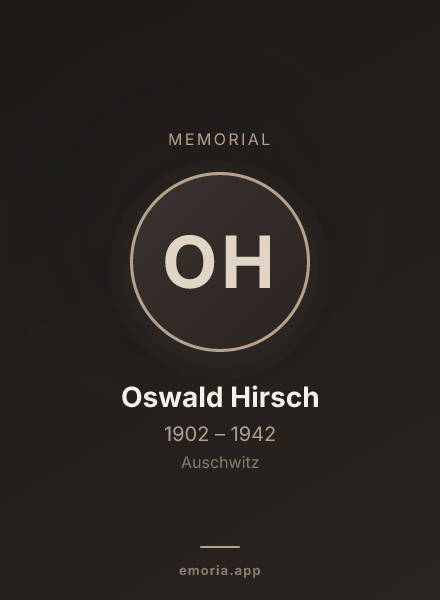 Memorial portrait of Oswald Hirsch