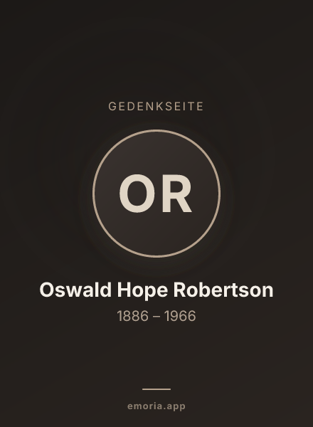 Gedenkportrait von Oswald Hope Robertson