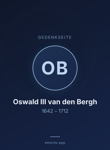 Gedenkportrait von Oswald III van den Bergh