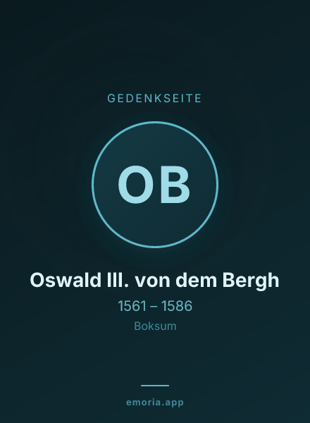 Gedenkportrait von Oswald III. von dem Bergh