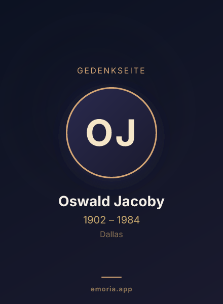 Gedenkportrait von Oswald Jacoby