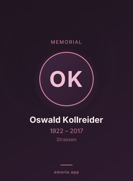 Memorial portrait of Oswald Kollreider