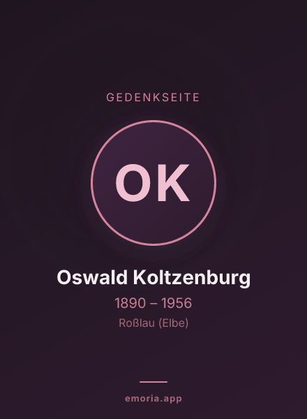 Gedenkportrait von Oswald Koltzenburg