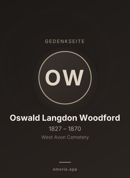 Gedenkportrait von Oswald Langdon Woodford