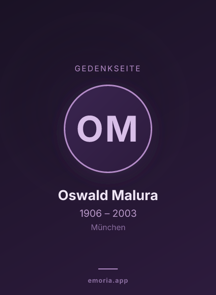 Gedenkportrait von Oswald Malura