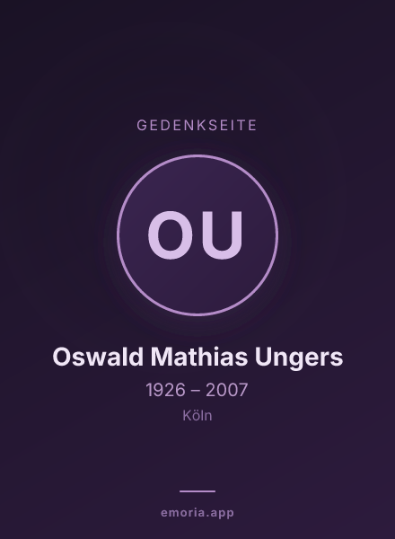 Gedenkportrait von Oswald Mathias Ungers