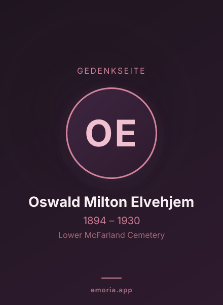 Gedenkportrait von Oswald Milton Elvehjem