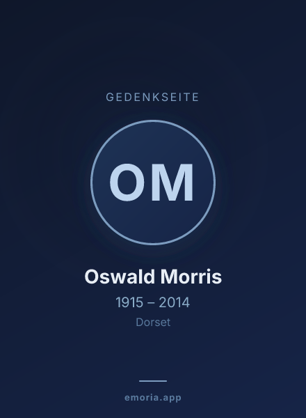 Gedenkportrait von Oswald Morris